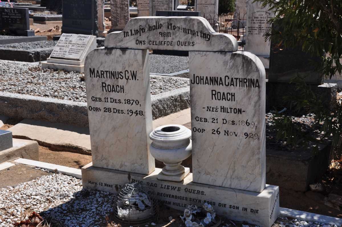 ROACH Martinus C.W. 1870-1948 &amp; Johanna Cathrina HILTON 1869-1929
