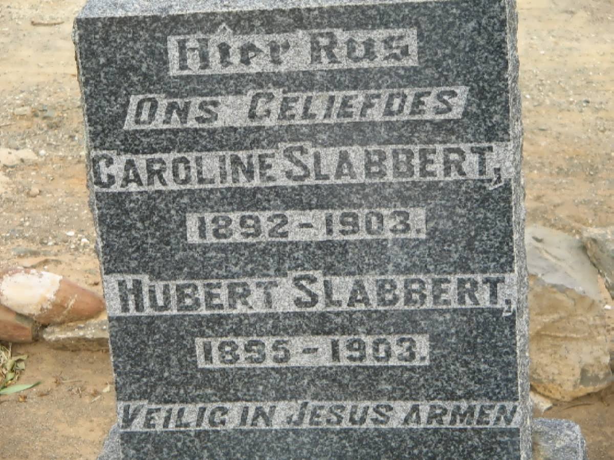 SLABBERT Hubert 1895-1903 &amp; Caroline 1892-1903