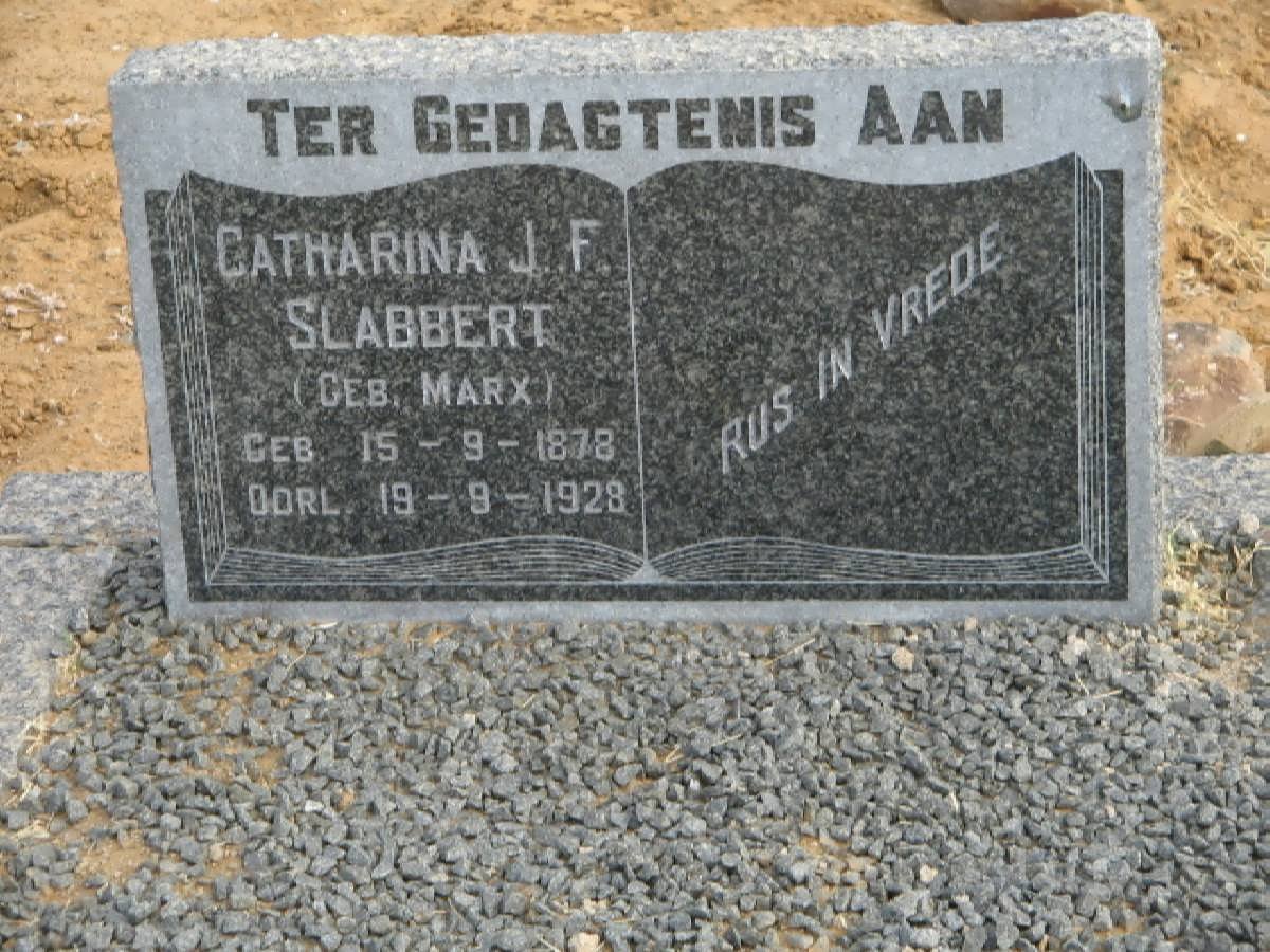SLABBERT Catharina J.F. geb MARX 1878-1928