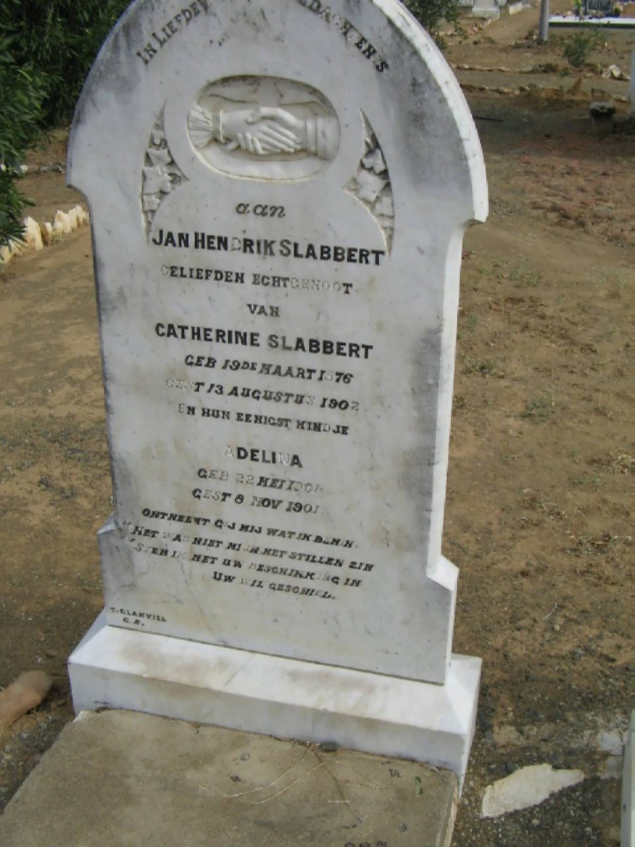 SLABBERT Jan Hendrik 1876-1902 :: SLABBERT Adelina 1901-1901