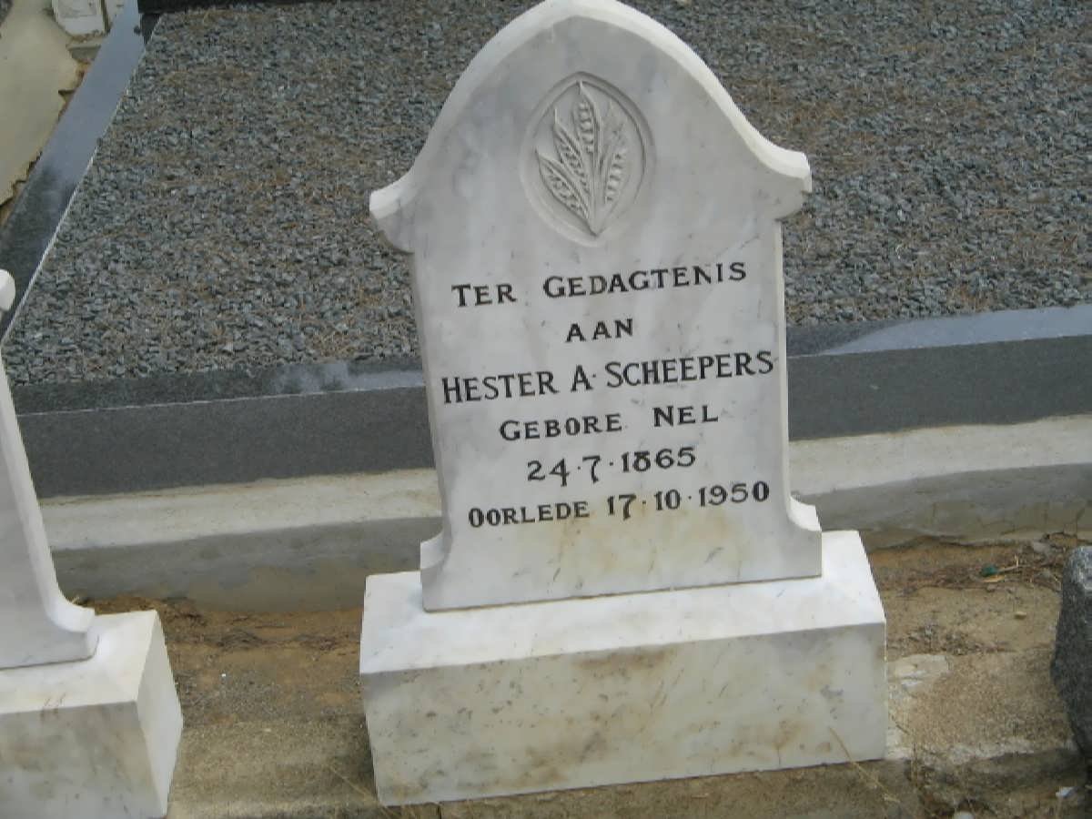 SCHEEPERS Hester A. nee NEL 1865-1950