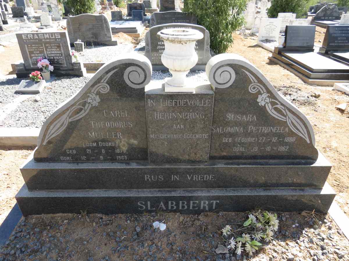 SLABBERT Carel Theodorus Muller 1877-1965 & Susara Salomina Petronella FOURIE 1880-1962