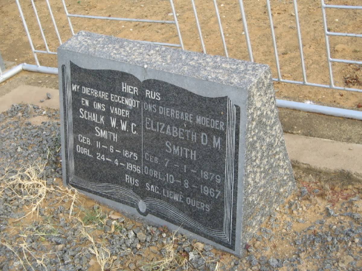 SMITH Schalk W.W.C. 1875-1956 &amp; Elizabeth D.M. 1879-1967