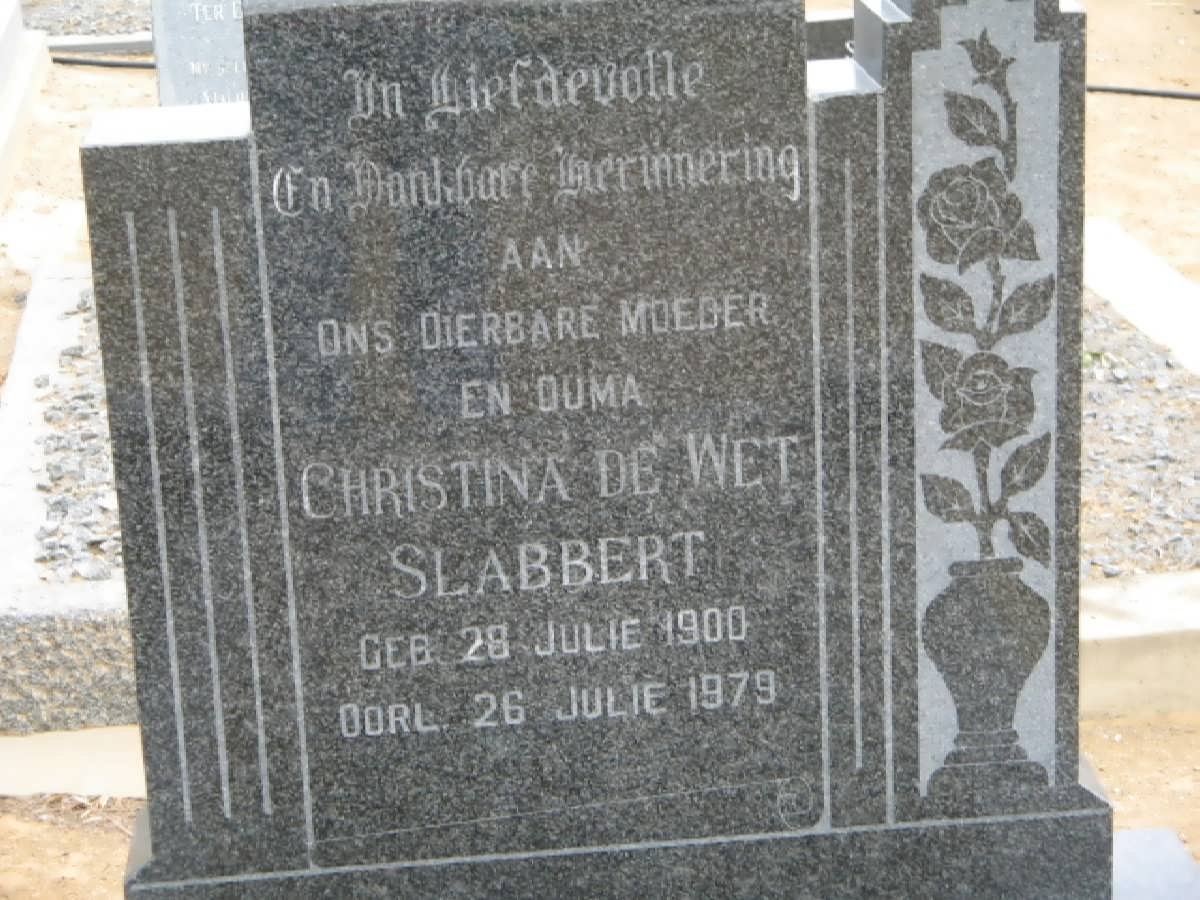 SLABBERT Christina de Wet 1900-1979