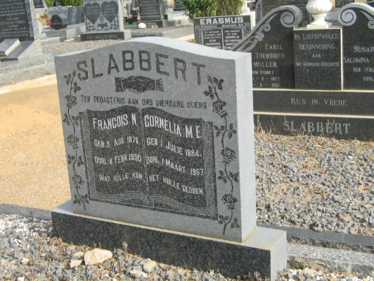 SLABBERT Francois N. 1876-1950 &amp; Cornelia M.E. 1884-1967