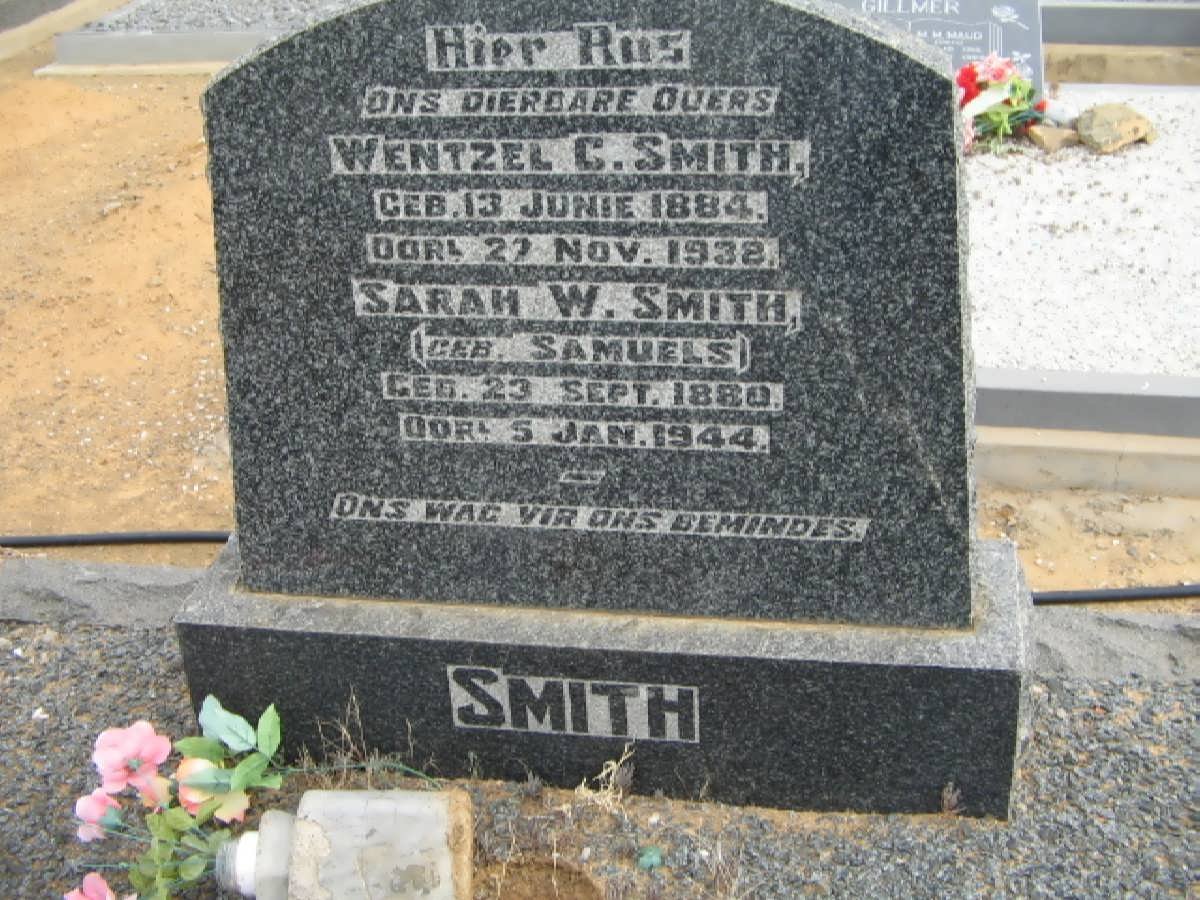 SMITH Wentzel C. 1884-1938 &amp; Sarah W. SAMUELS 1880-1944