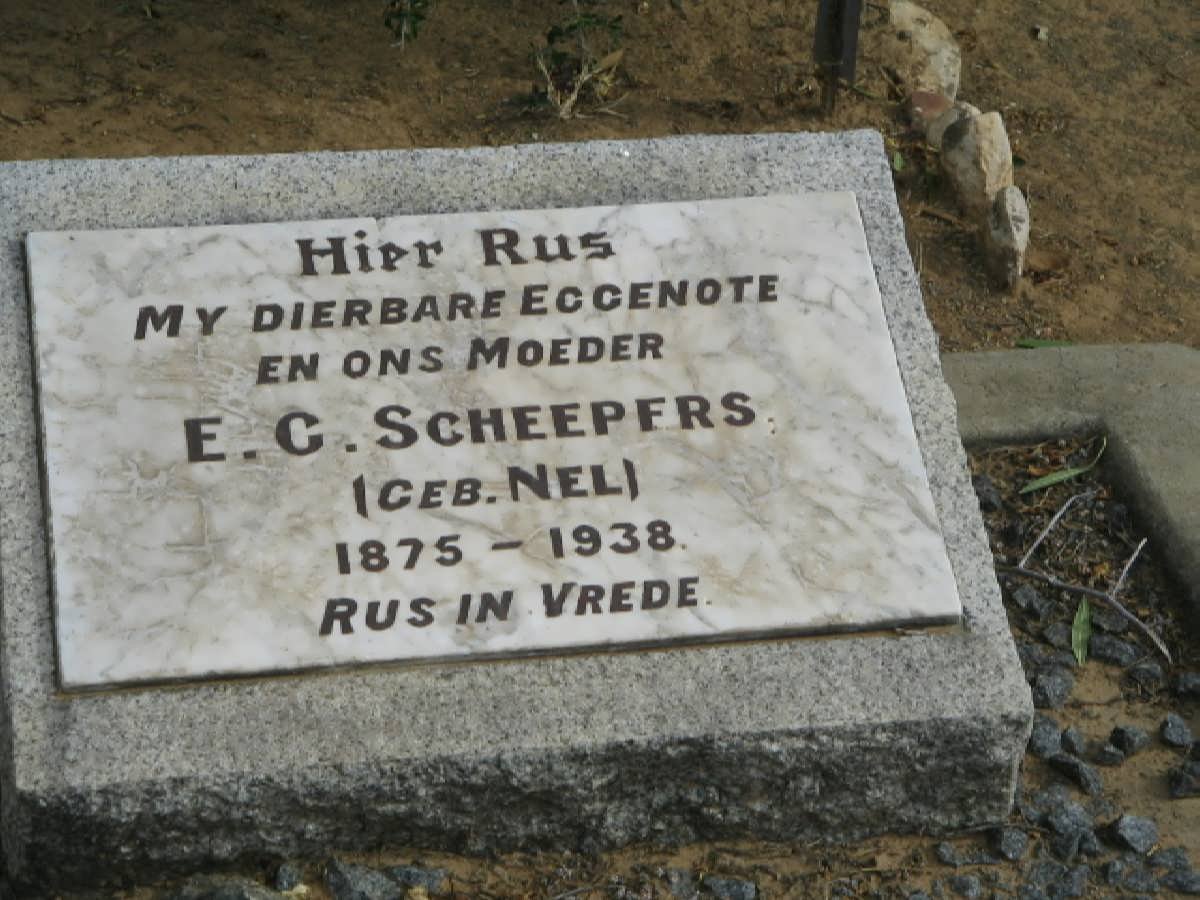 SCHEEPERS E.C. nee NEL 1875-1938