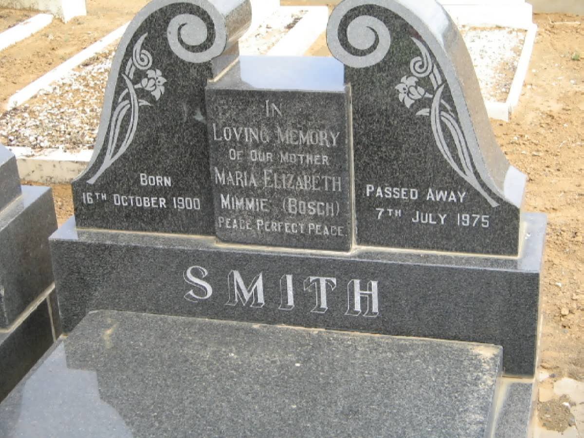 SMITH Maria Elizabeth Mimmie nee BOSCH 1900-1975