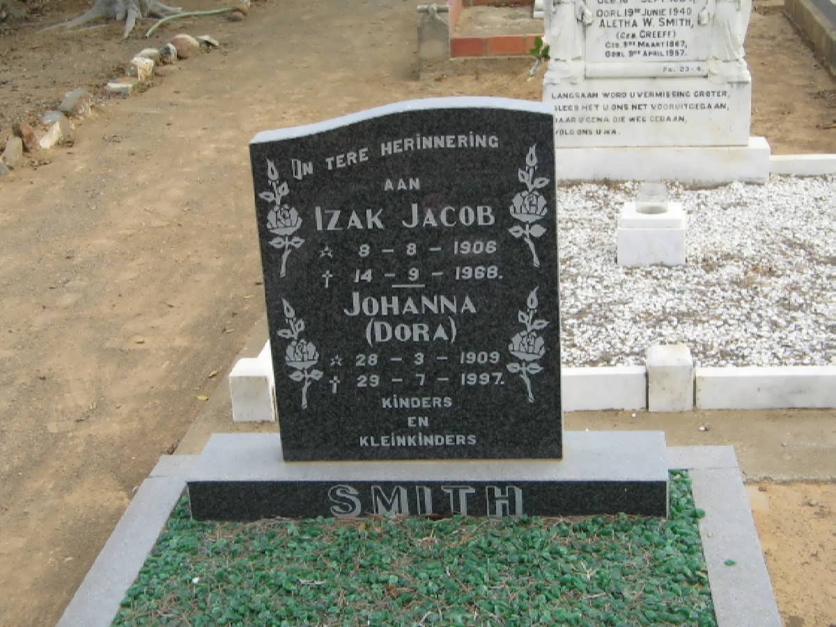 SMITH Izak Jacob 1906-1968 &amp; Johanna 1909-1997