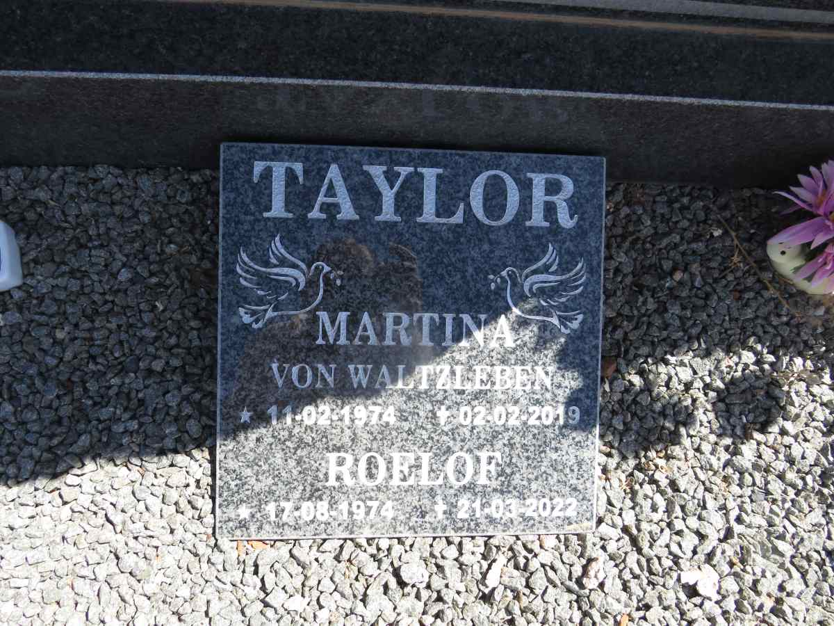 TAYLOR Roelof 1974-2022 & Martina VON WALTZLEBEN 1974-2019