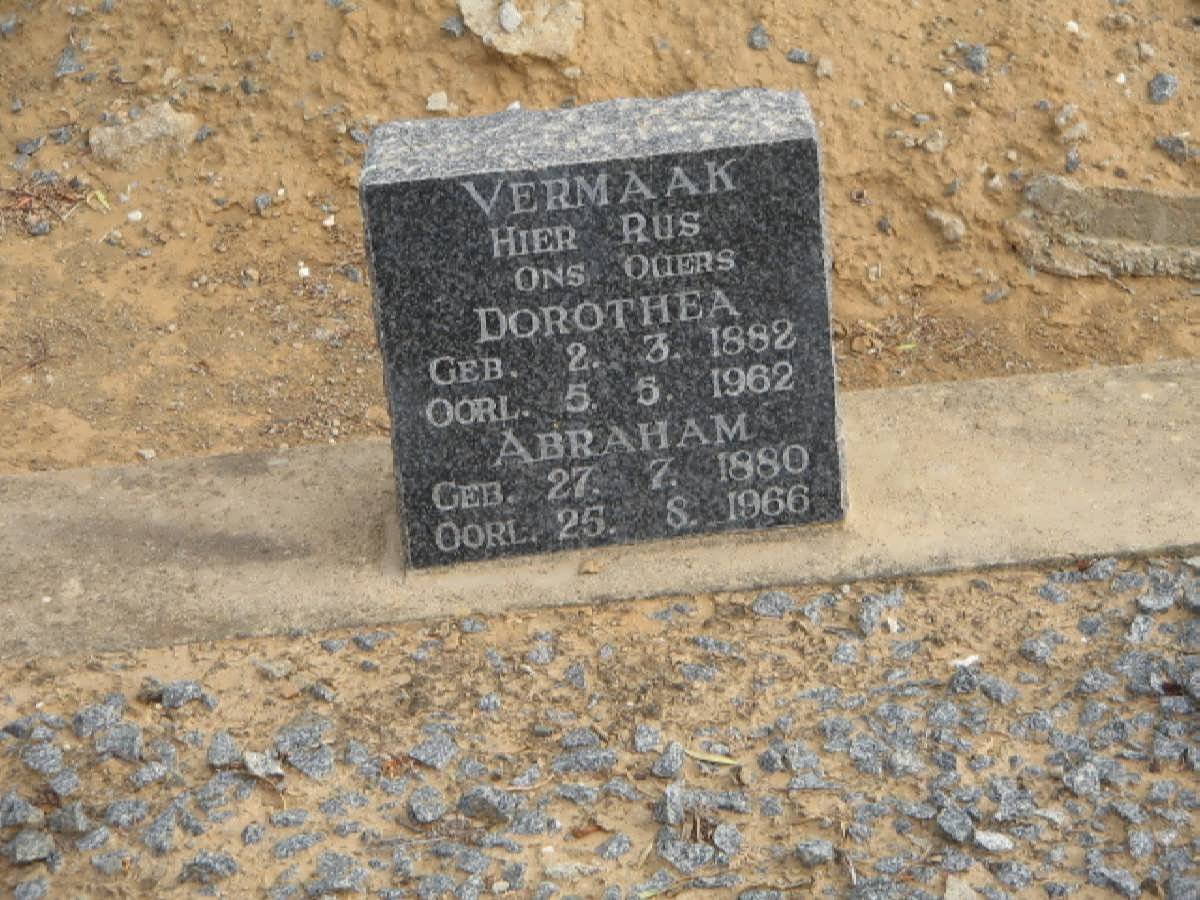 VERMAAK Abraham 1880-1966 &amp; Dorothea 1882-1962