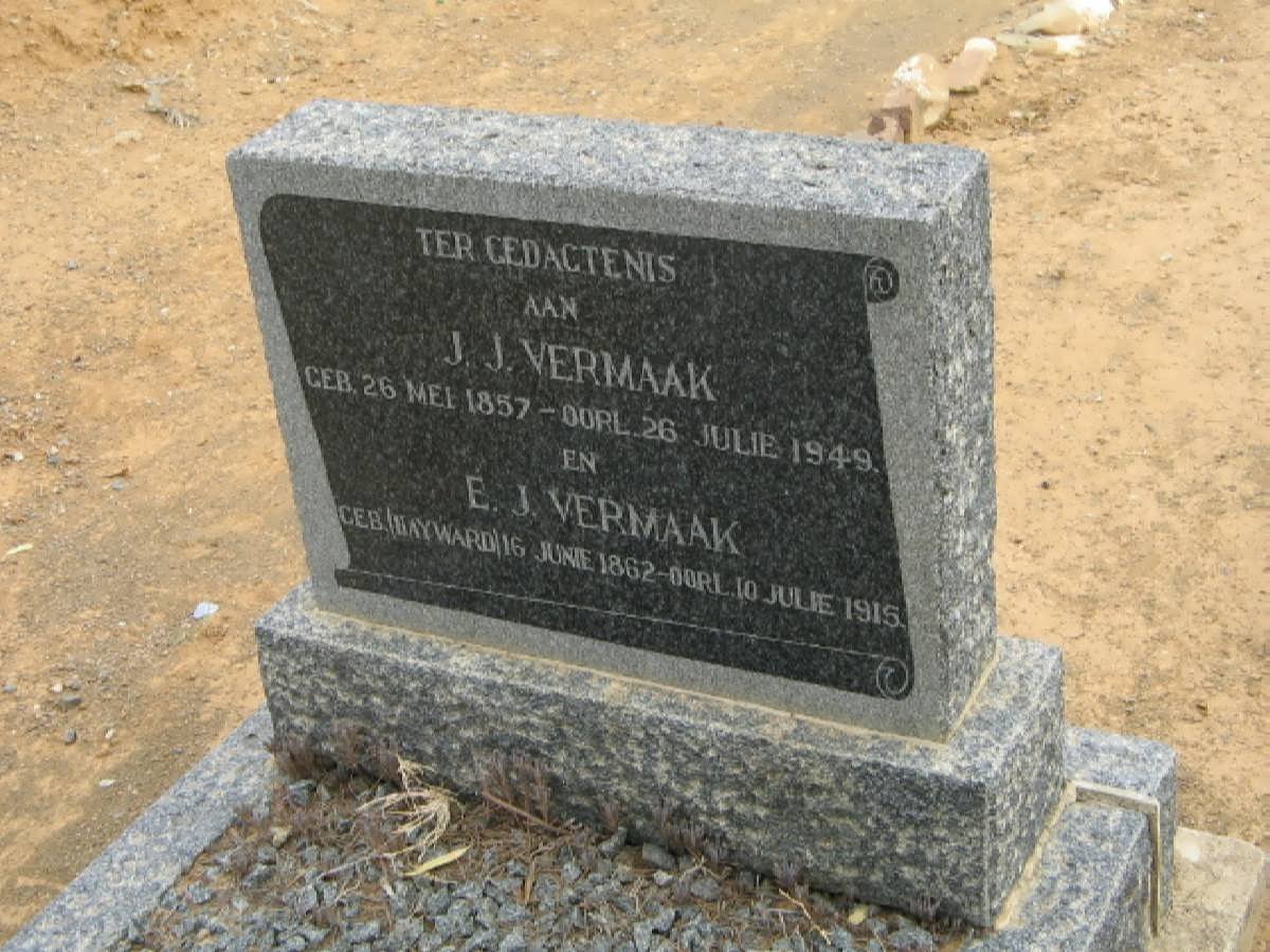 VERMAAK J.J. 1857-1949 &amp; E.J. HAYWARD 1862-1915