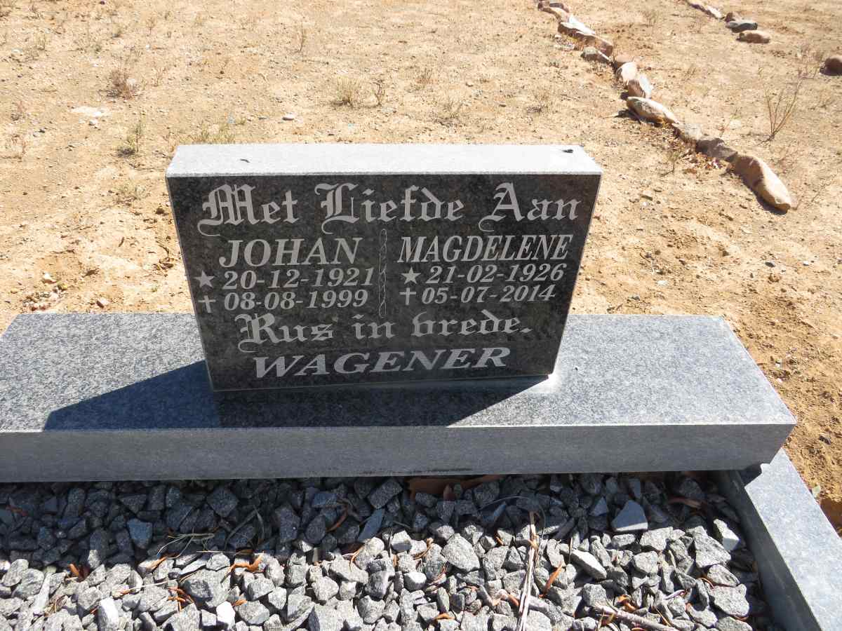 WAGENER Johan 1921-1999 & Magdelene 1926-2014