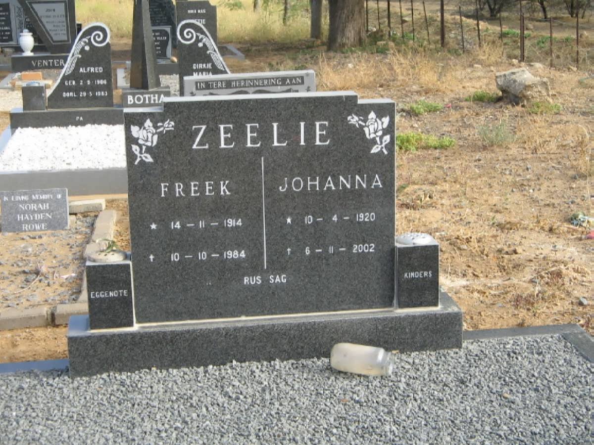 ZEELIE Freek 1914-1984 &amp; Johanna 1920-2002