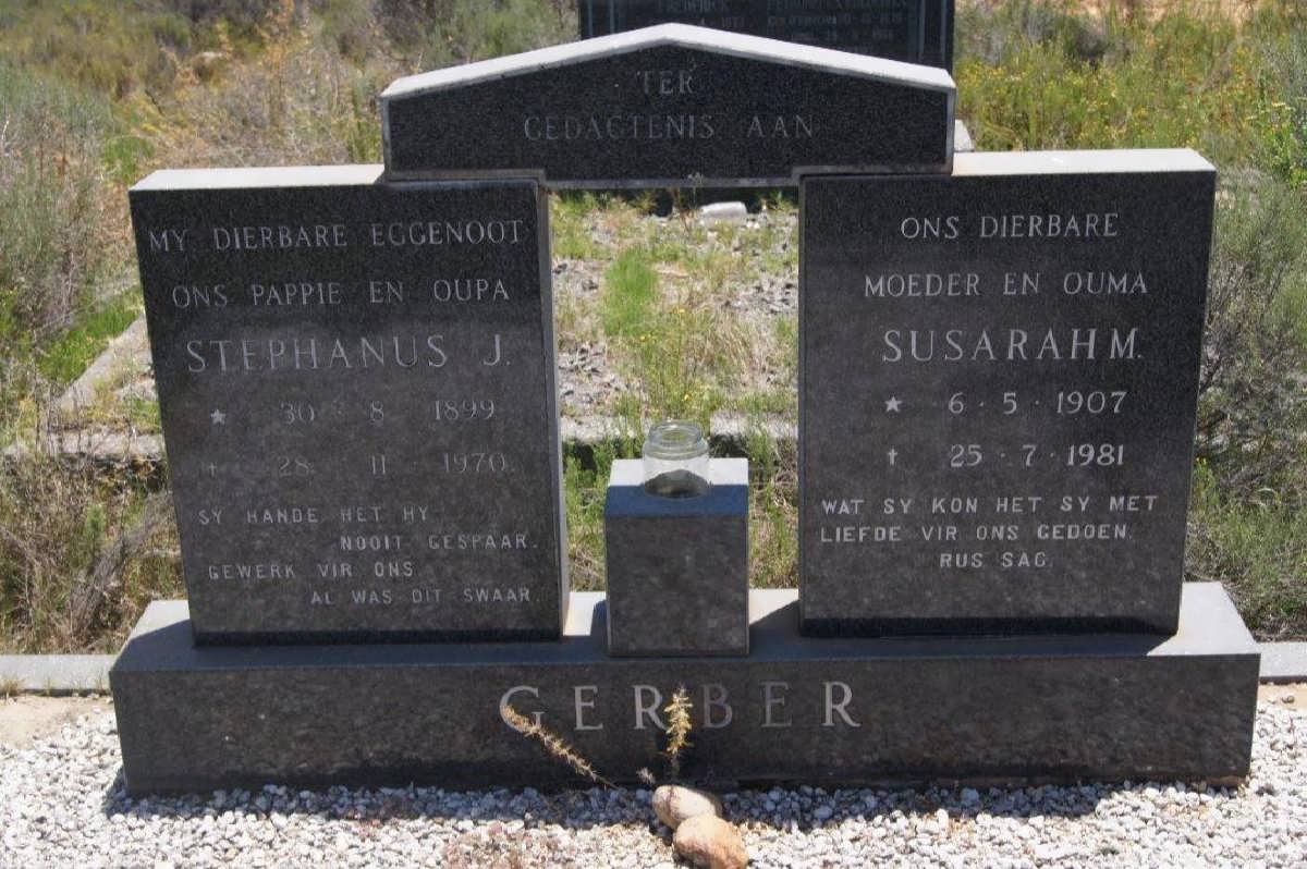 GERBER Stephanus J. 1899-1970 &amp; Susarah M. 1907-1981