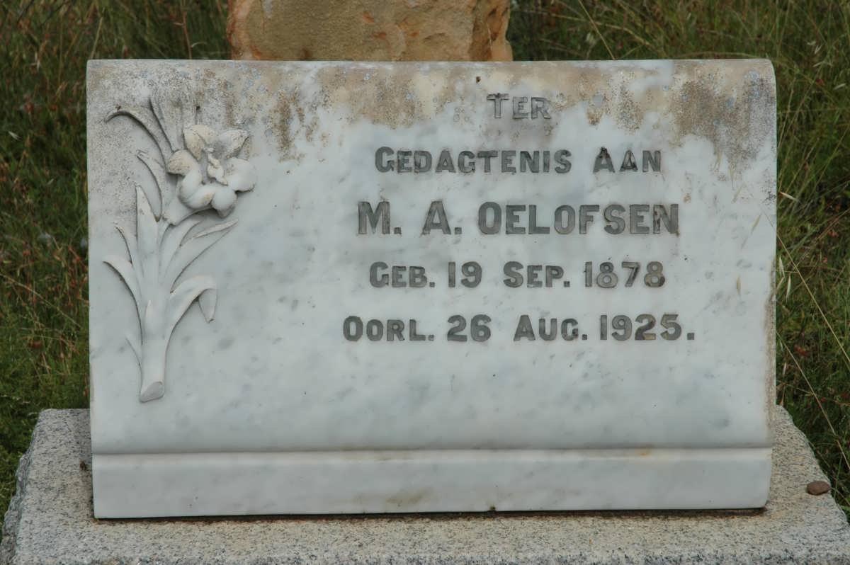 OELOFSEN M.A. 1878-1925