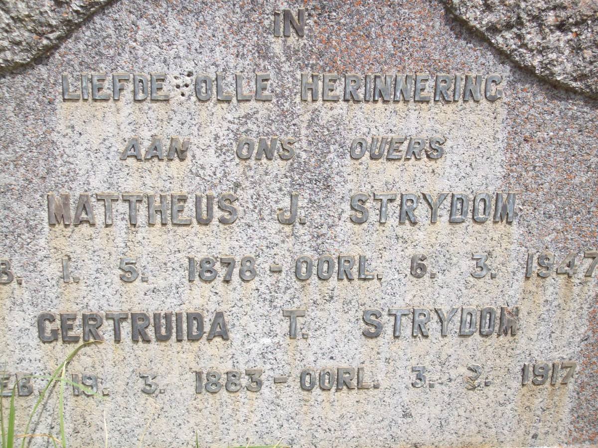 STRYDOM Mattheus J. 1878-1947 &amp; Gertruida T. 1883-1917