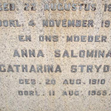 STRYDOM Johannes Jurie 1903-1943 &amp; Anna Salomina Catharina 1910-1955