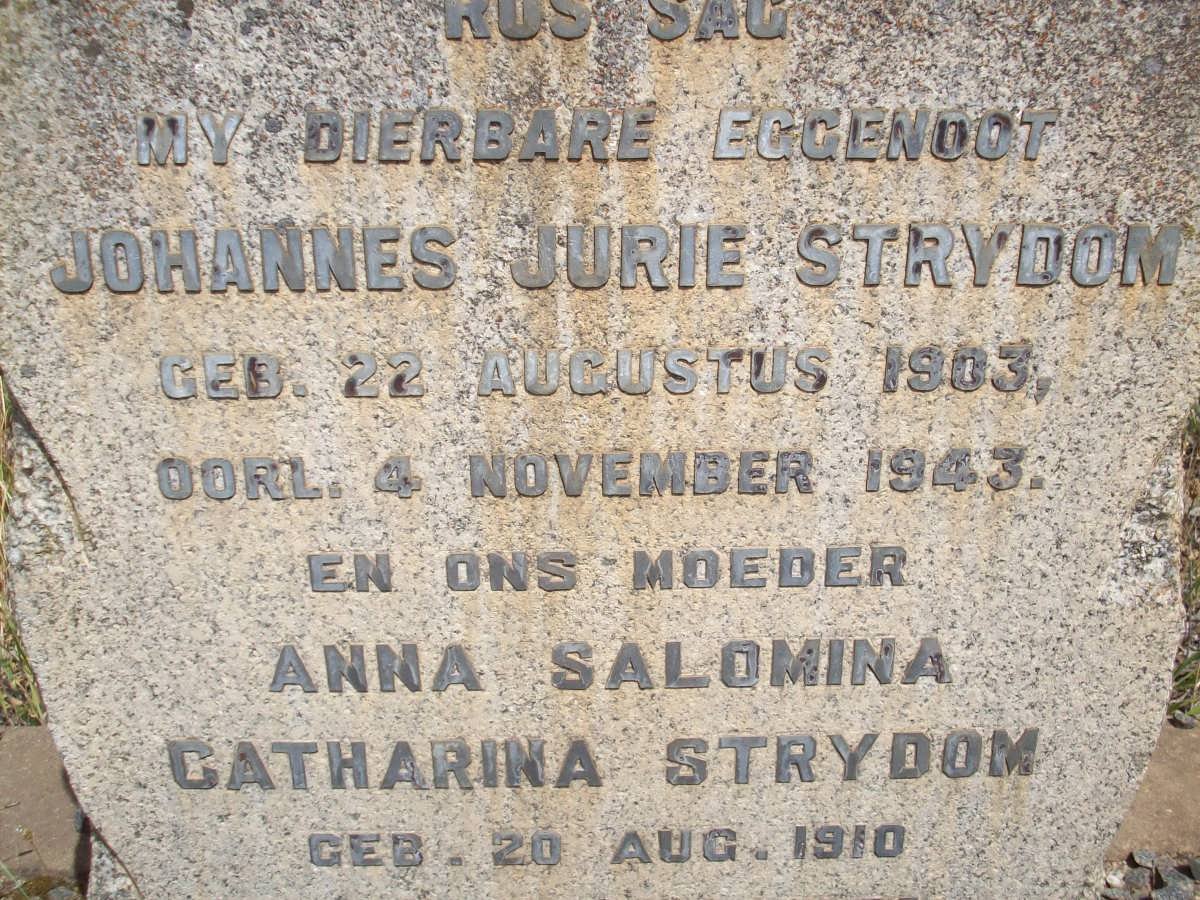 STRYDOM Johannes Jurie 1903-1943 &amp; Anna Salomina Catharina 1910-1955