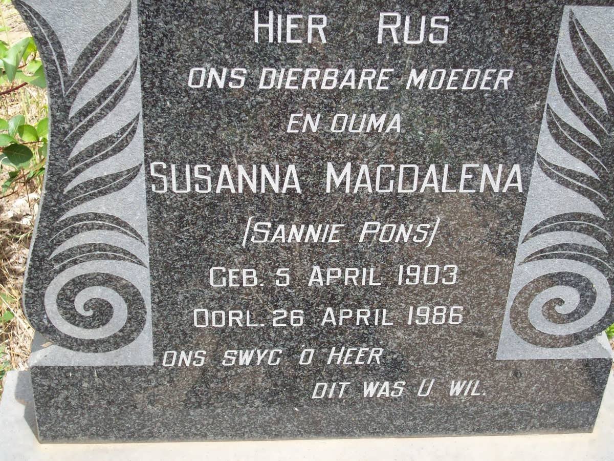 ? Susanna Magdalena 1903-1986