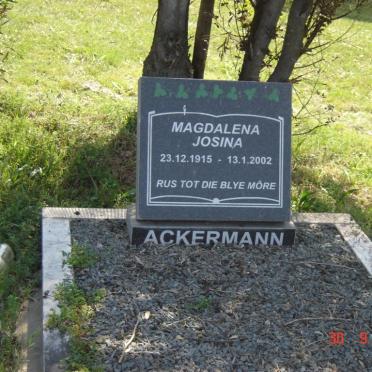 ACKERMANN Magdalena Josina 1915-2002