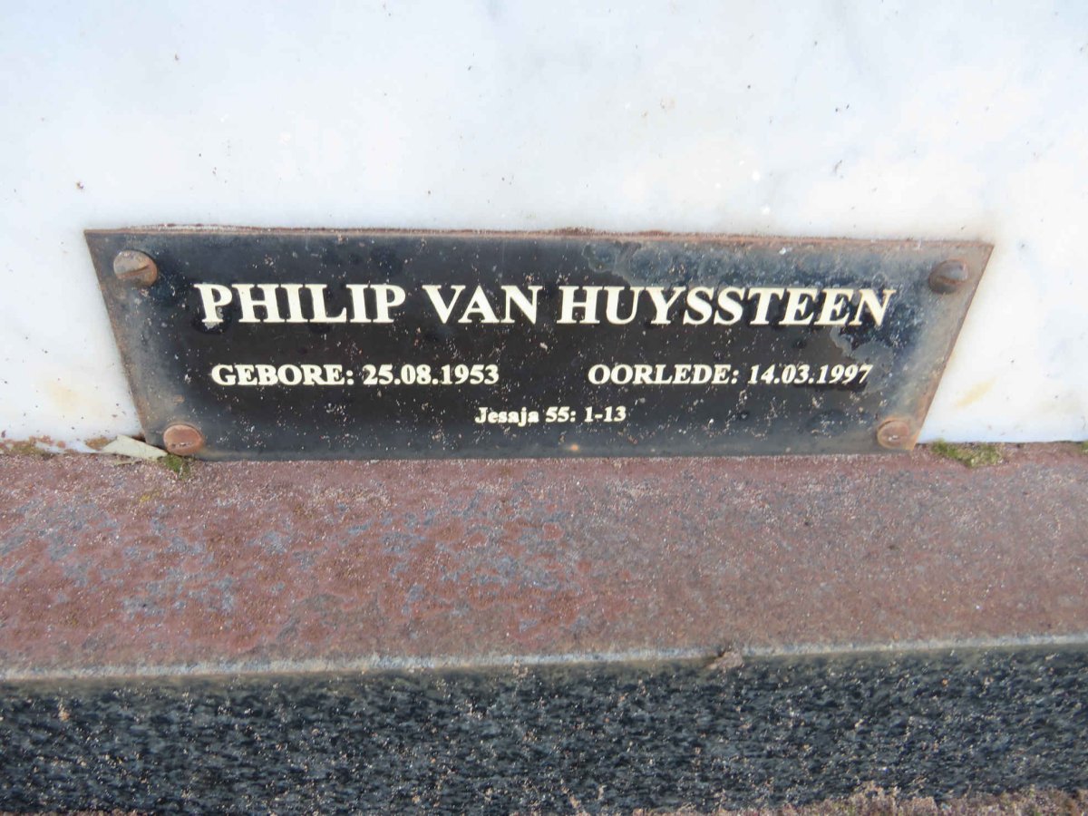 HUYSSTEEN Philip, van 1953-1997