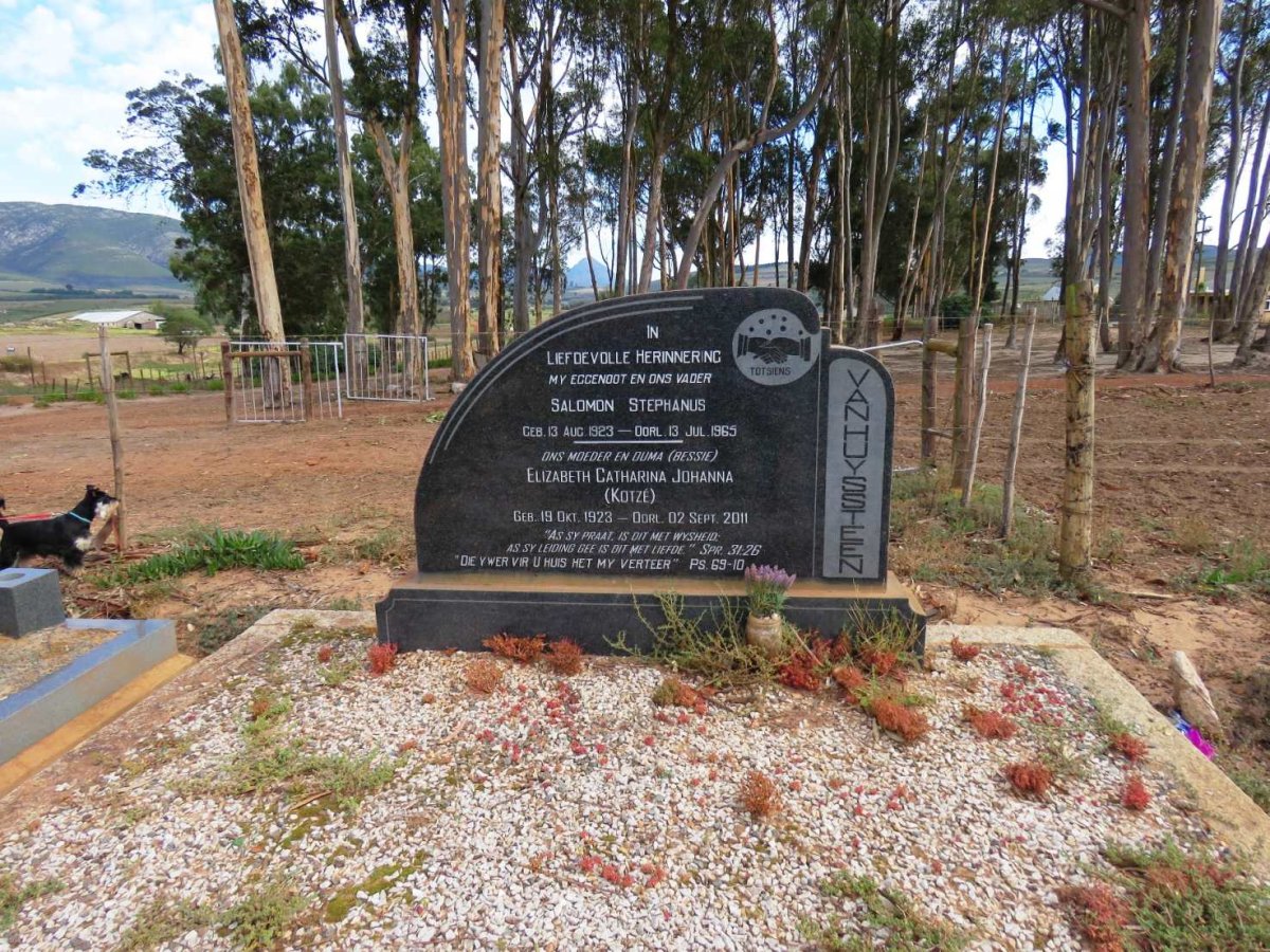 HUYSTEEN Salomon Stephanus, van 1923-1965 &amp; Elizabeth Catharina Johanna KOTZE 1923-2011