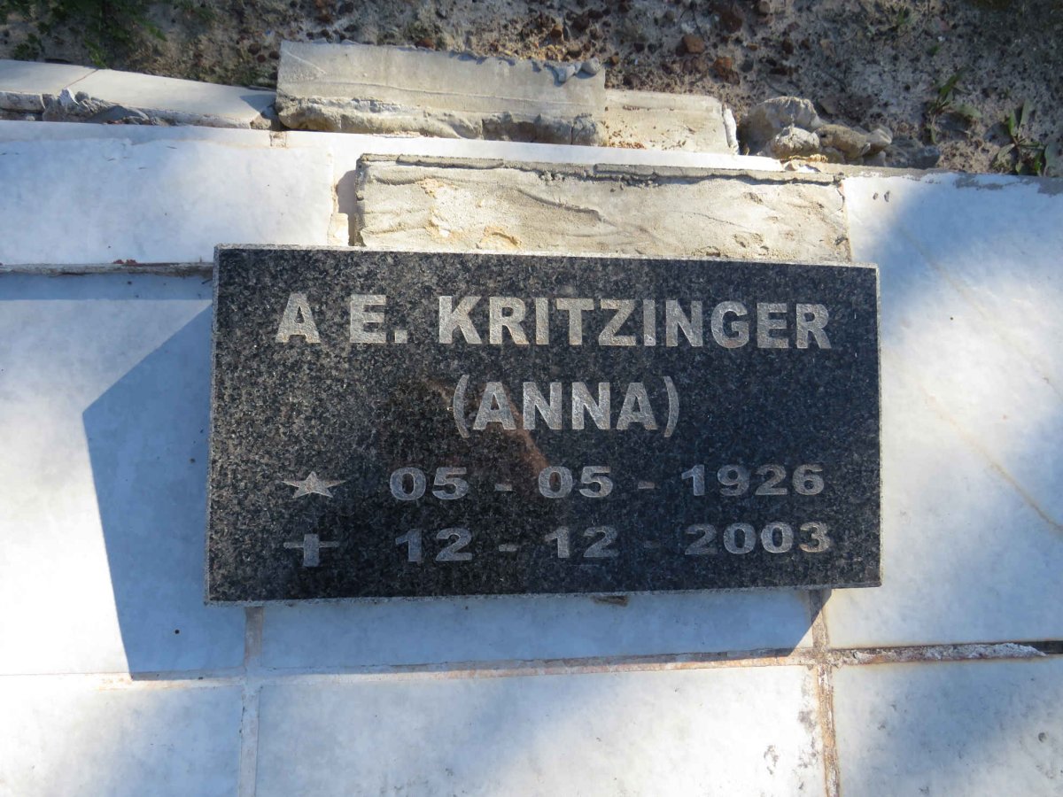 KRITZINGER A.E. 1926-2003