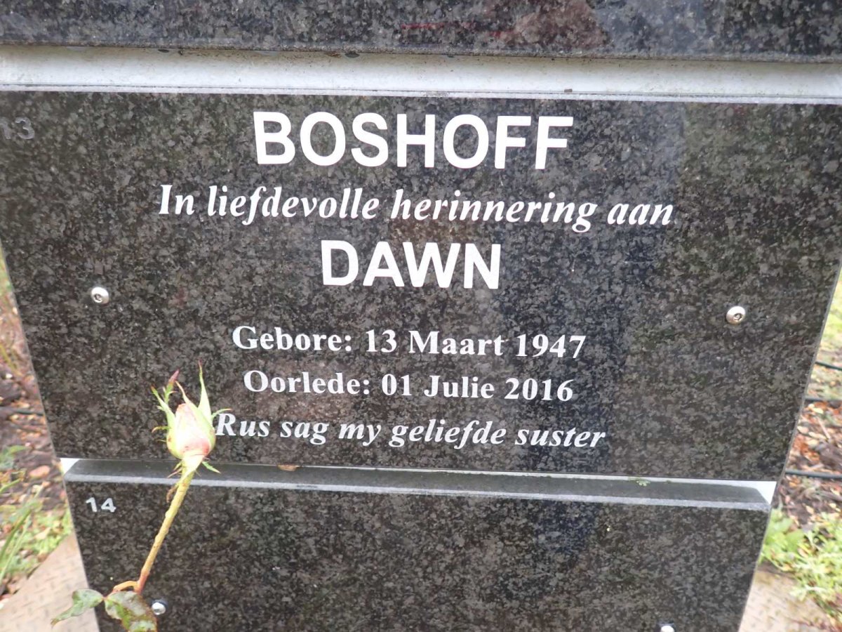 BOSHOFF Dawn 1947-2016