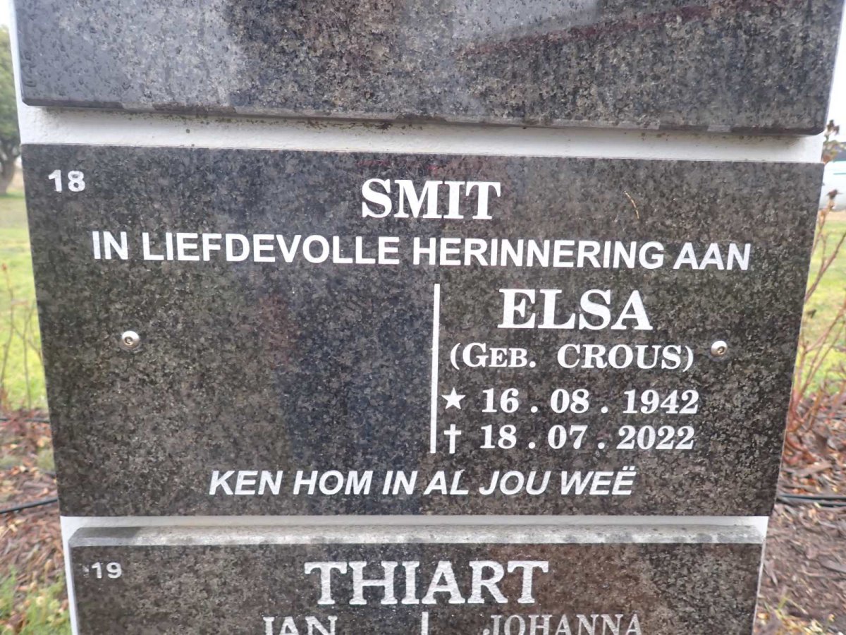 SMIT Elsa nee CROUS 1942-2022