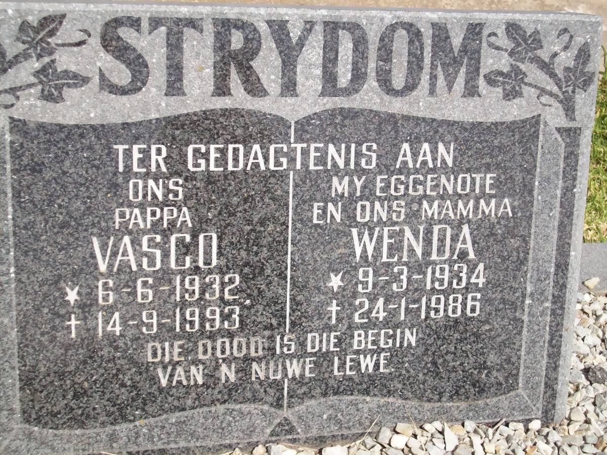 STRYDOM Vasco 1932-1993 &amp; Wenda 1934-1986