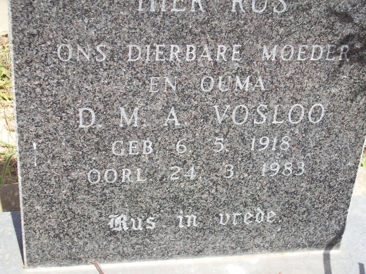 VOSLOO D.M.A. 1918-1983