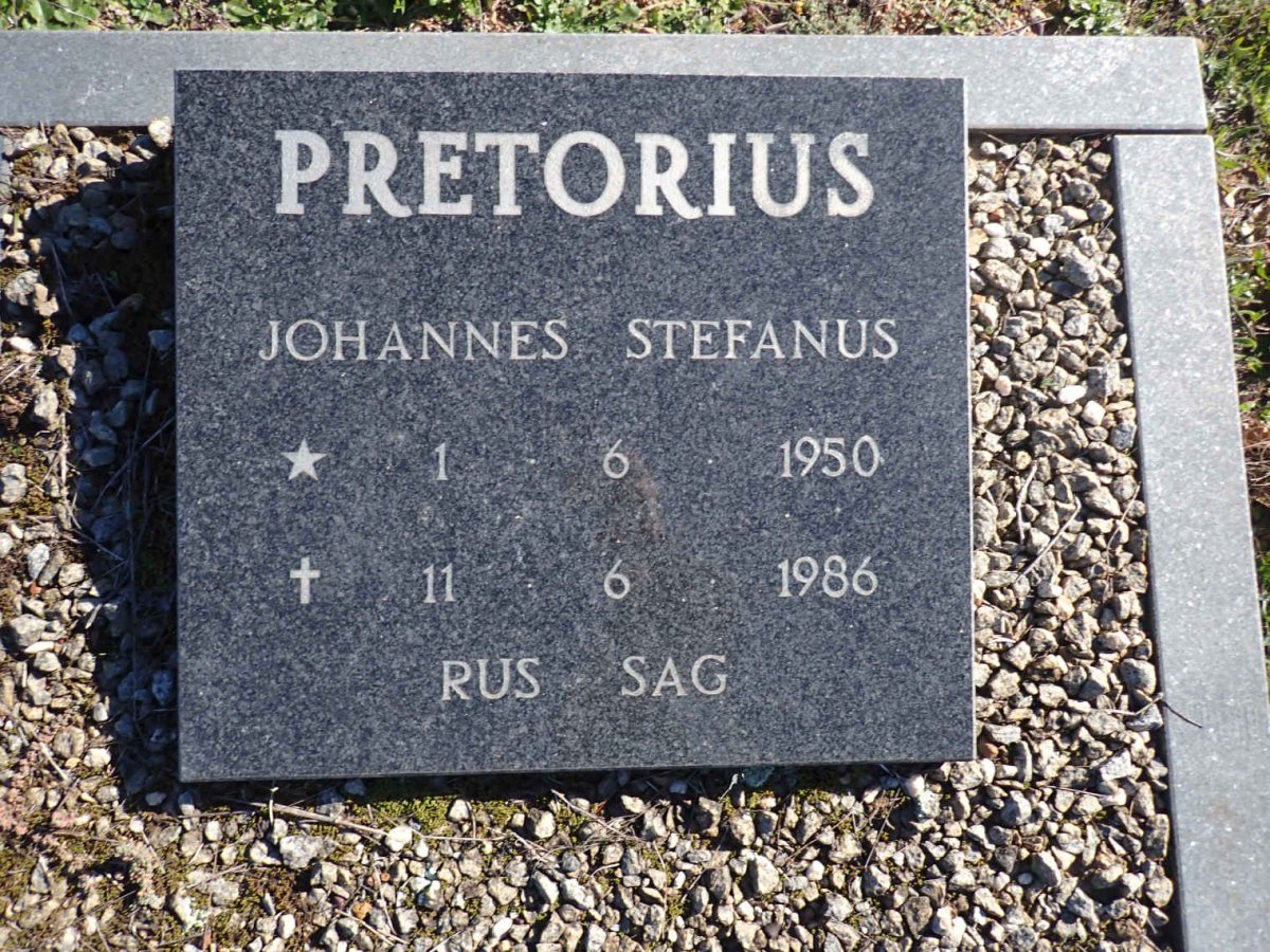 PRETORIUS Johannes Stefanus 1950-1986