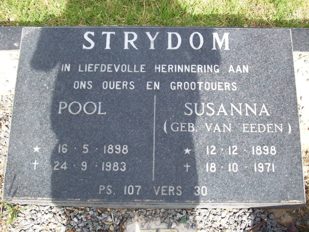 STRYDOM Pool 1898-1983 &amp; Susanna VAN EEDEN 1898-1971