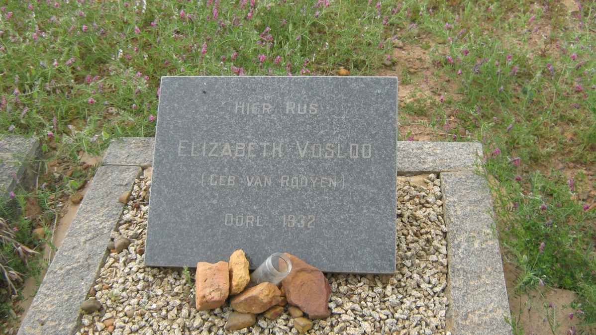 VOSLOO Elizabeth nee VAN ROOYEN -1932