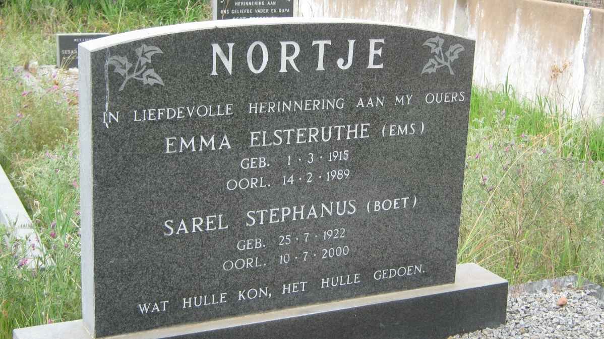 NORTJE Sarel Stephanus 1922-2000 &amp; Emma Elsteruthe 1915-1989