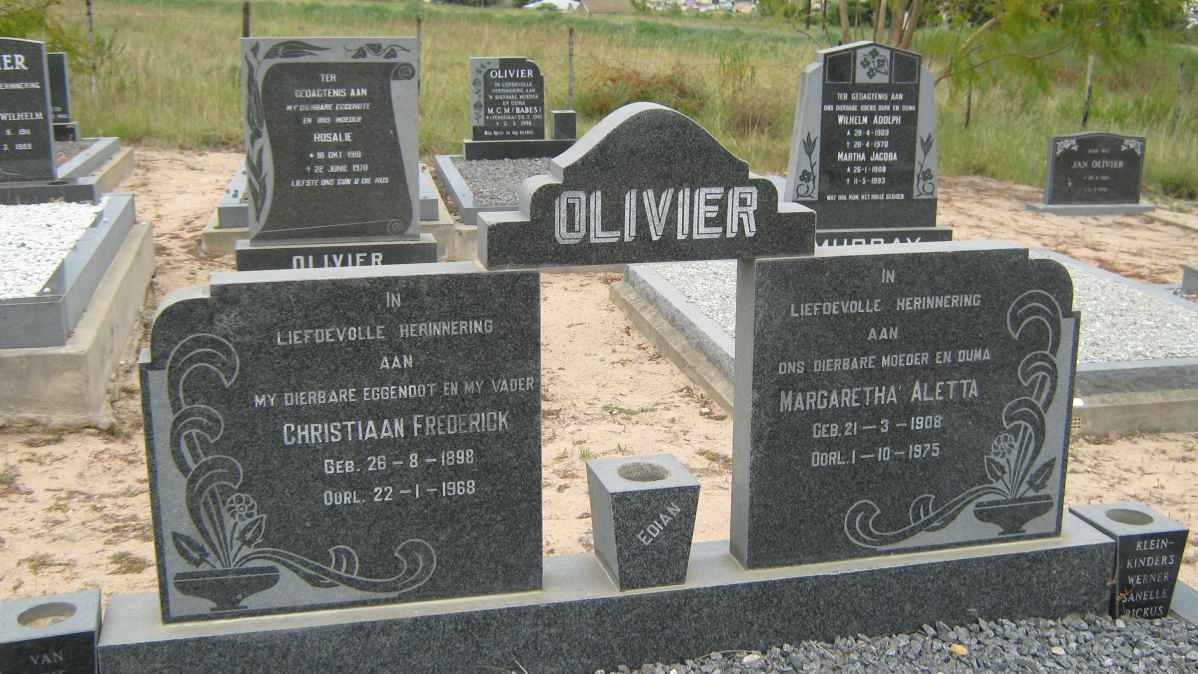 OLIVIER Christiaan Frederick 1898-1968 &amp; Margaretha Aletta 1908-1975