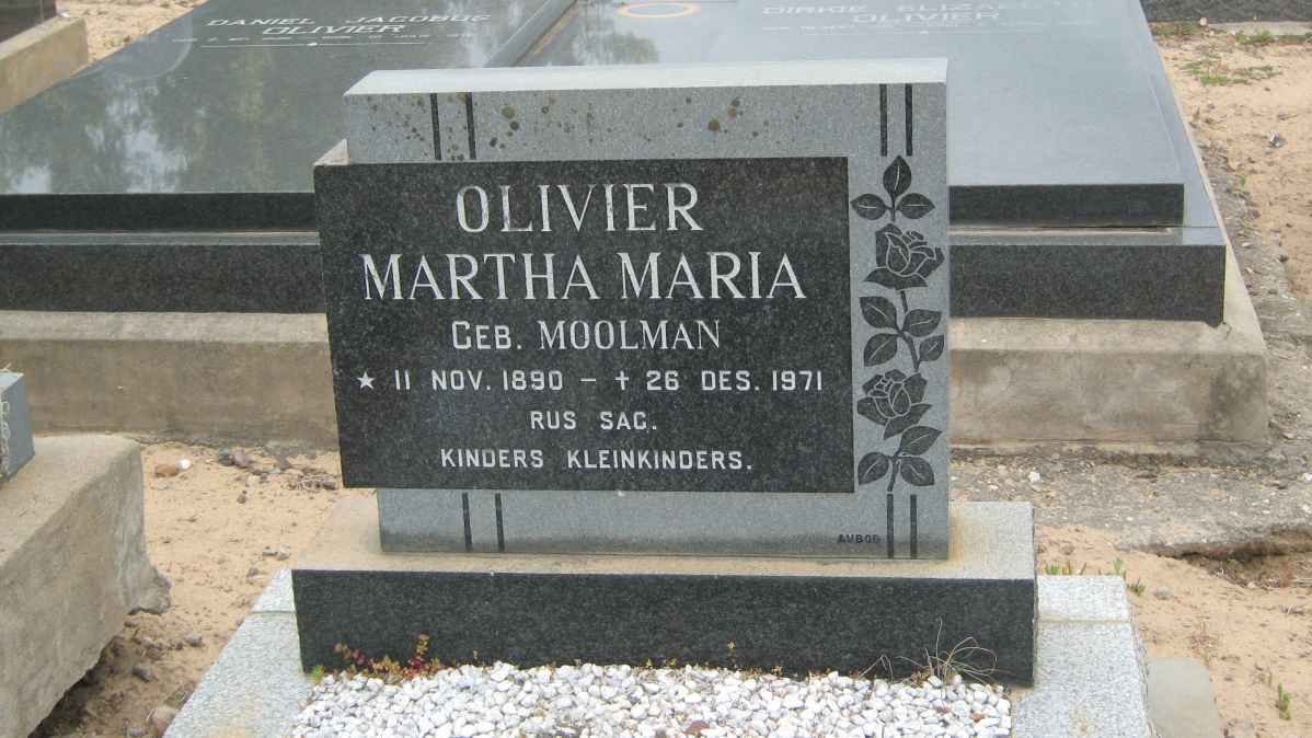 OLIVIER Martha Maria nee MOOLMAN 1890-1971