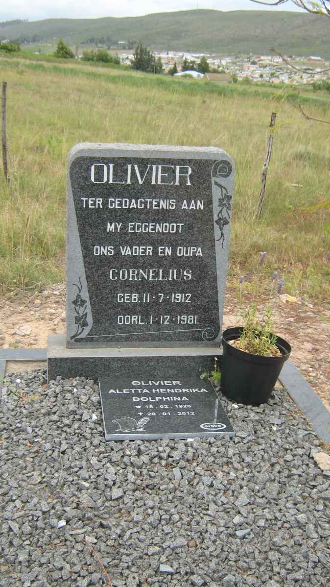OLIVIER Cornelius 1912-1981 &amp; Aletta Hendrika Dolphina 1926-2012