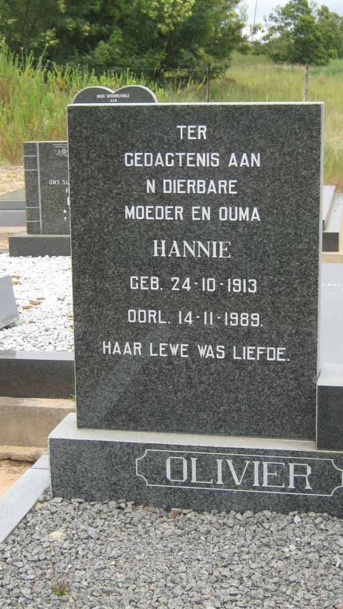 OLIVIER Hannie 1913-1989