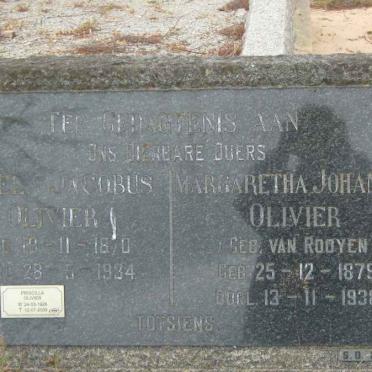 OLIVIER Daniel Jacobus 1870-1934 &amp; Margaretha Johanna VAN ROOYEN 1879-1938