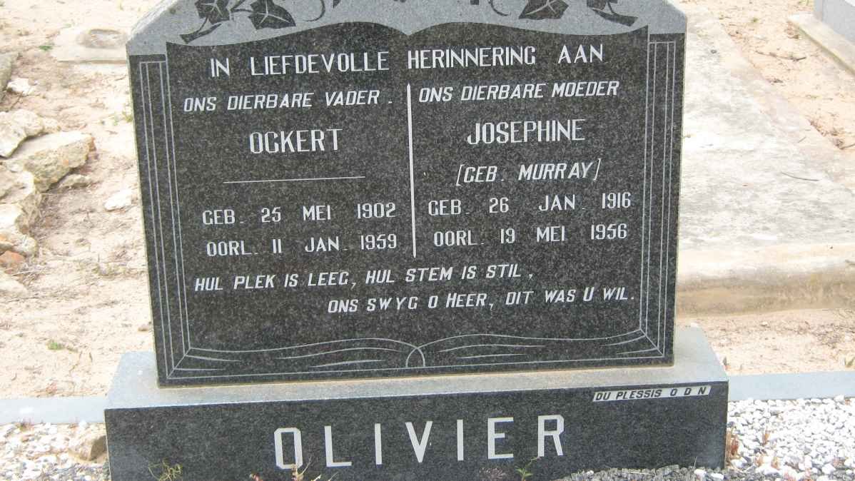 OLIVIER Ockert 1902-1959 &amp; Josephine MURRAY 1916-1956