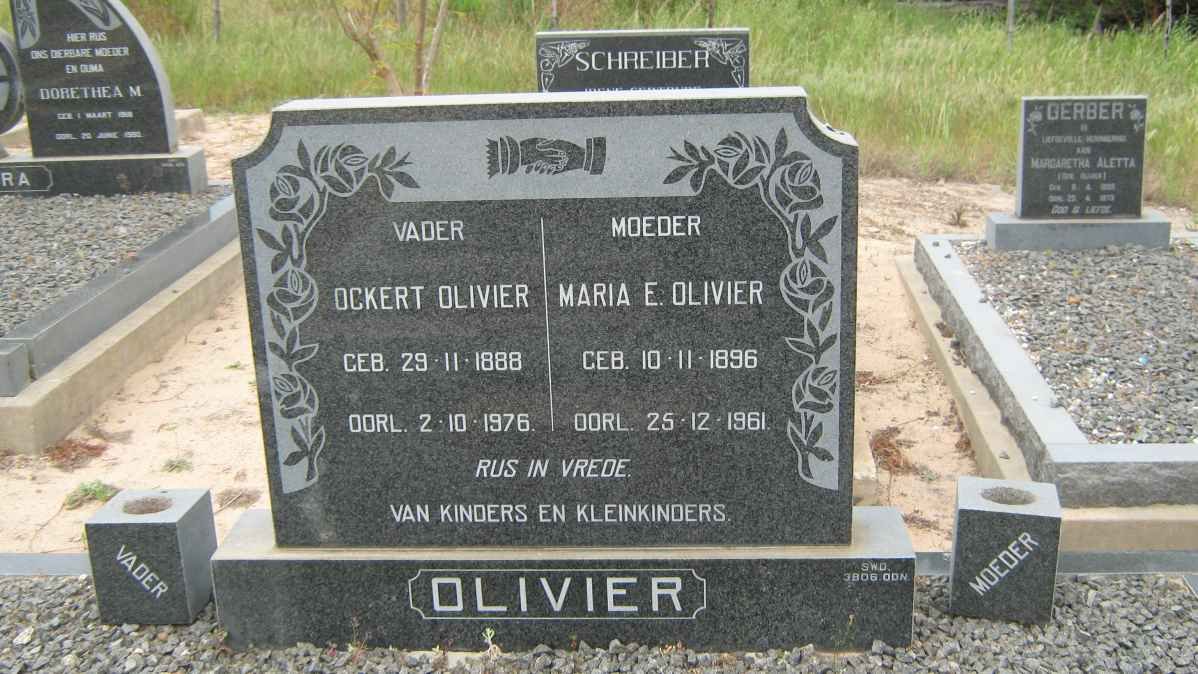 OLIVIER Ockert 1888-1976 &amp; Maria E. 1896-1961