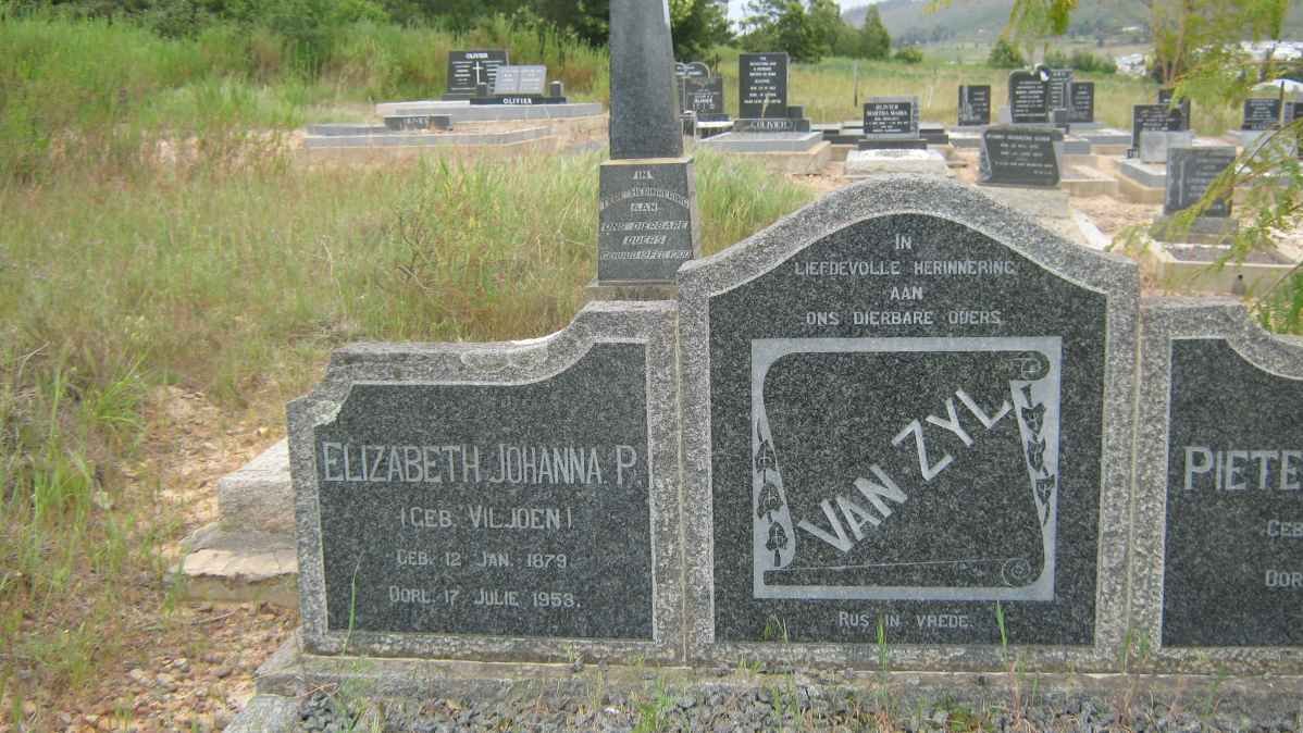 ZYL Elizabeth Johanna P., van nee VILJOEN 1879-1953