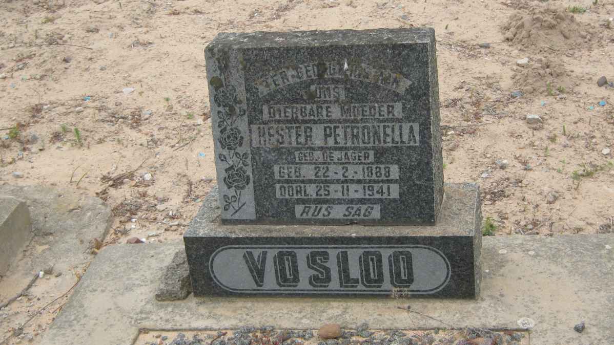 VOSLOO Hester Petronella nee DE JAGER 1888-1941