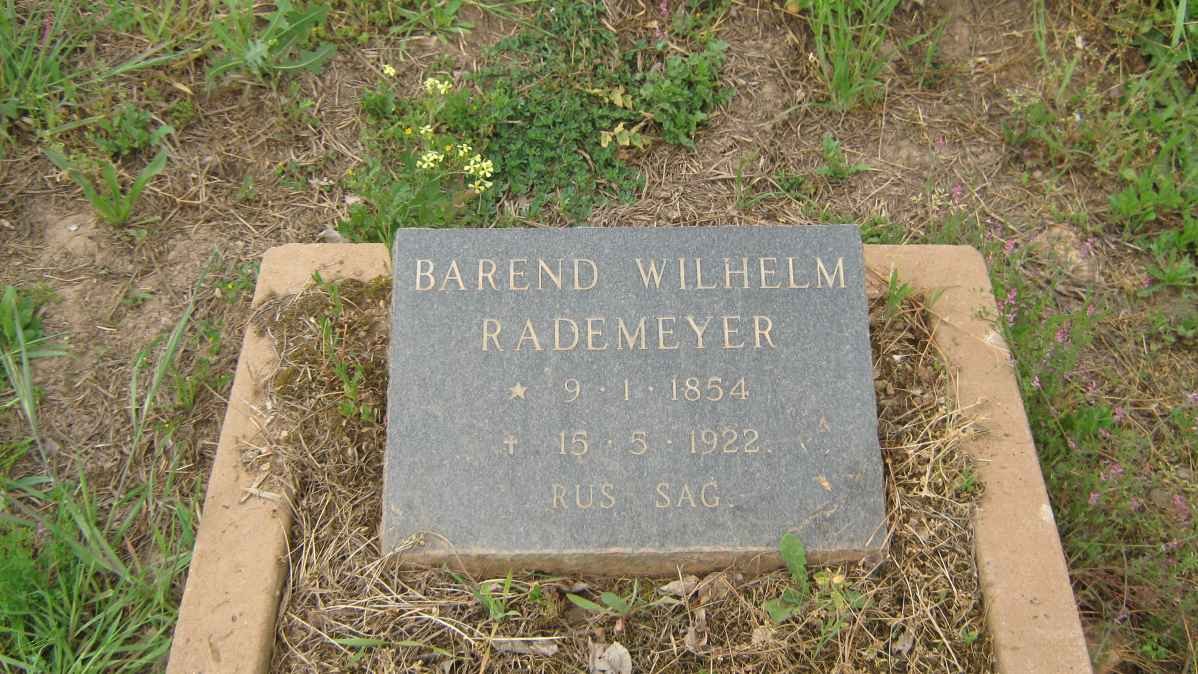 RADEMEYER Barend Wilhelm 1854-1922