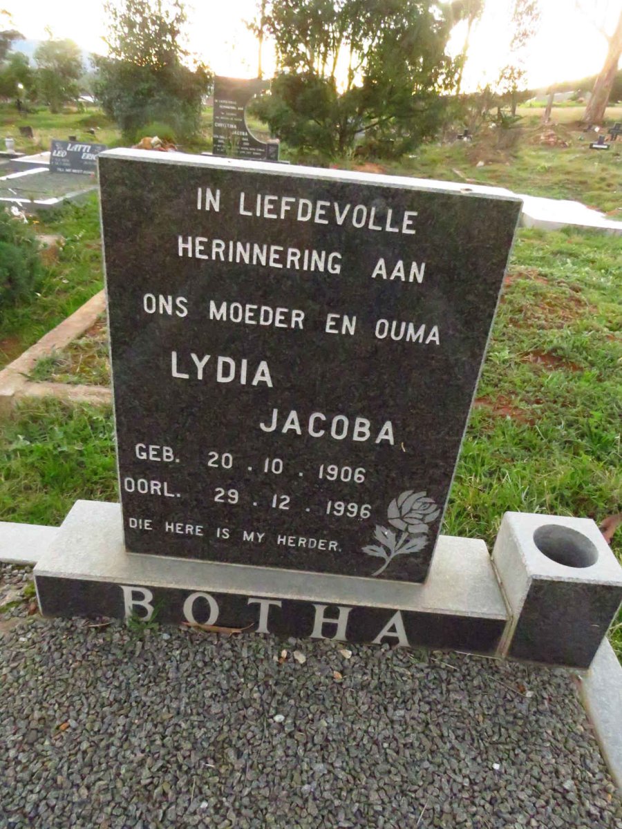 BOTHA Lydia Jacoba 1906-1996