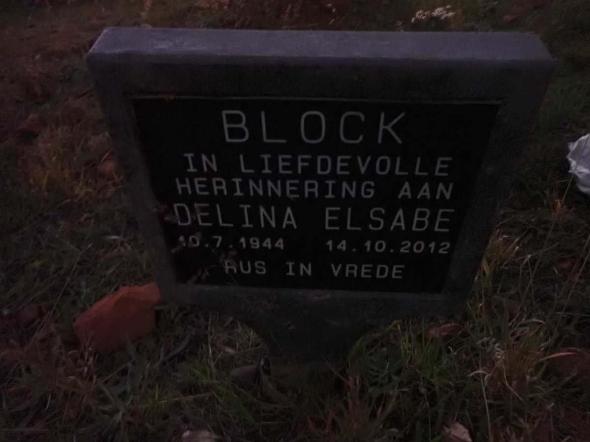 BLOCK Delina Elsabe 1944-2012