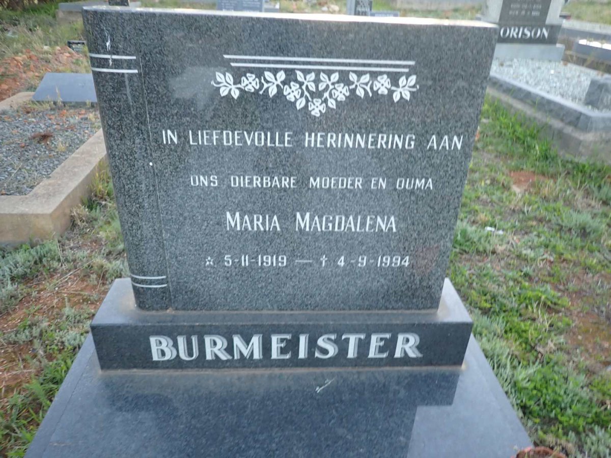 BURMEISTER Maria Magdalena 1919-1994