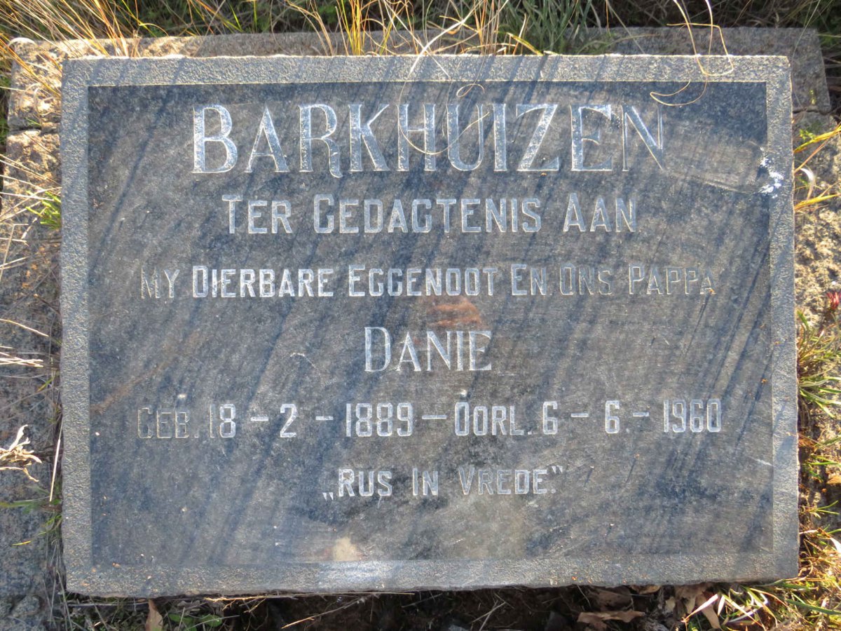 BARKHUIZEN Danie 1889-1960